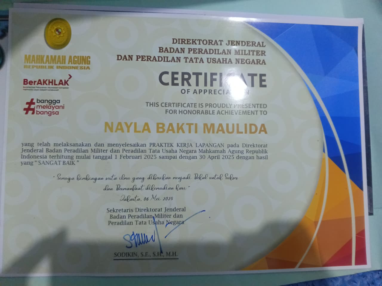 Certificate PKL